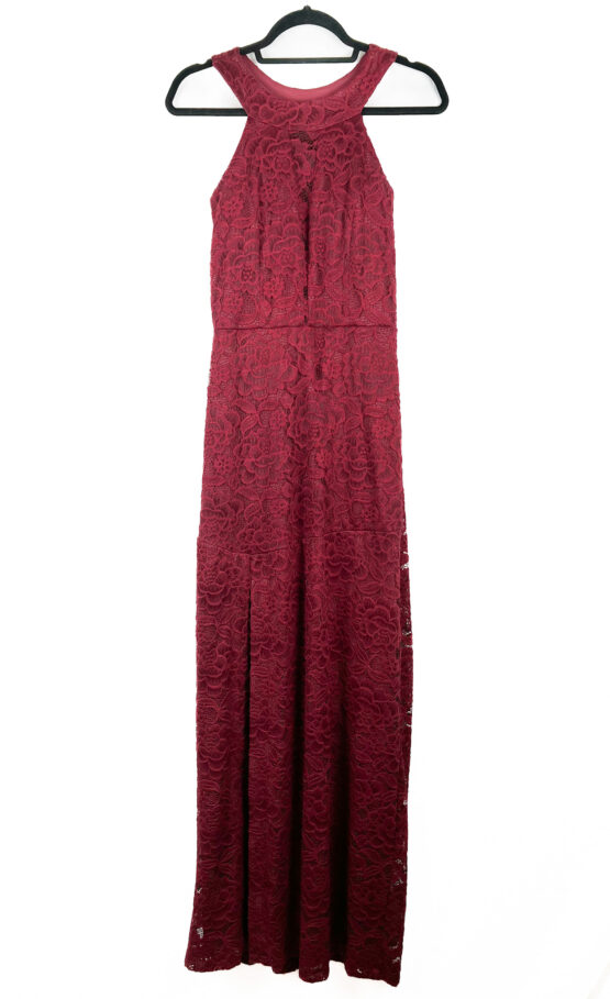 Vestido- Longo- de -Renda -BORDO - Tamanho- P-repeat-poa (2)