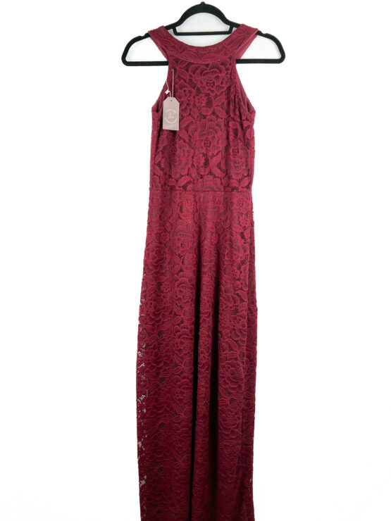 Vestido- Longo- de -Renda -BORDO - Tamanho- P-repeat-poa (2)