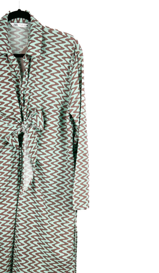 Camisa- Longa -Estampada -VERDE -CLARO - Tamanho- G - ZARA-repeat-poa (1)