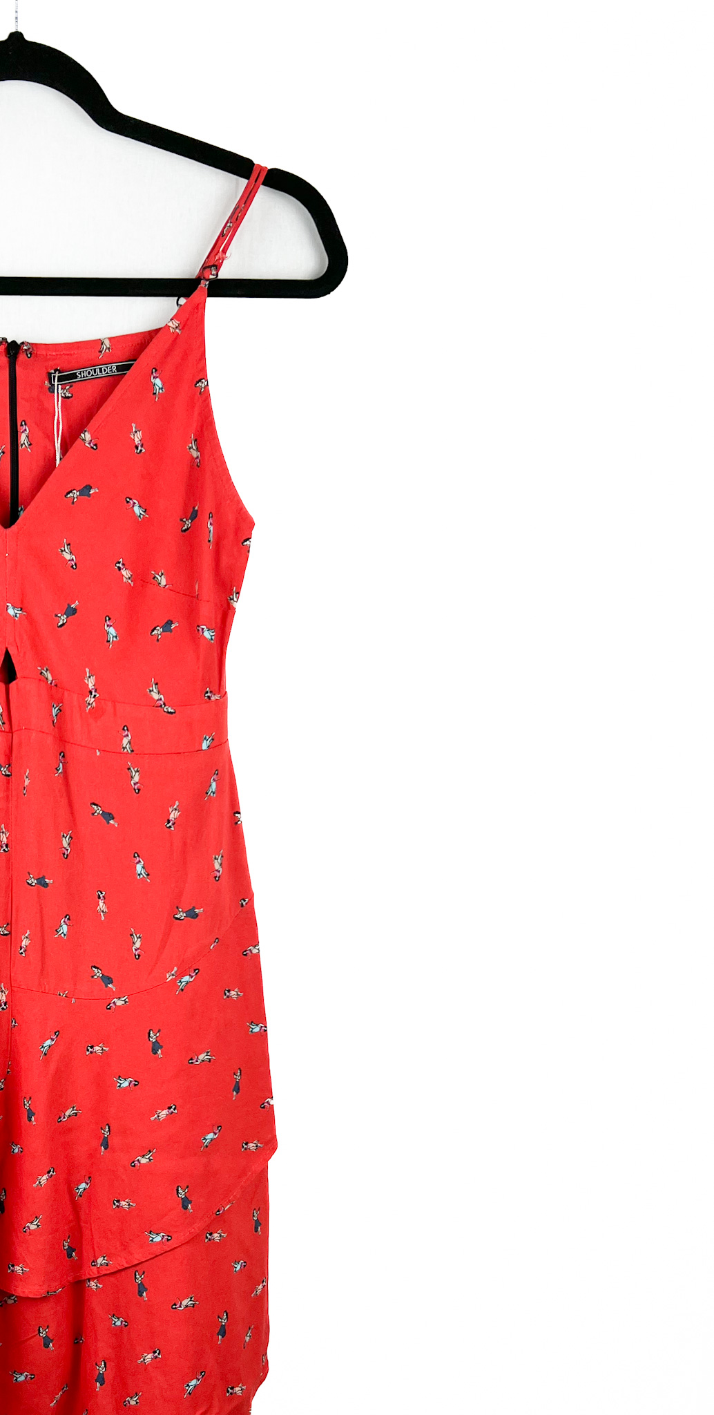 Vestido -Curto -Estampado -VERMELHO - Tamanho -36 - SHOULDER-repeat-poa (1)