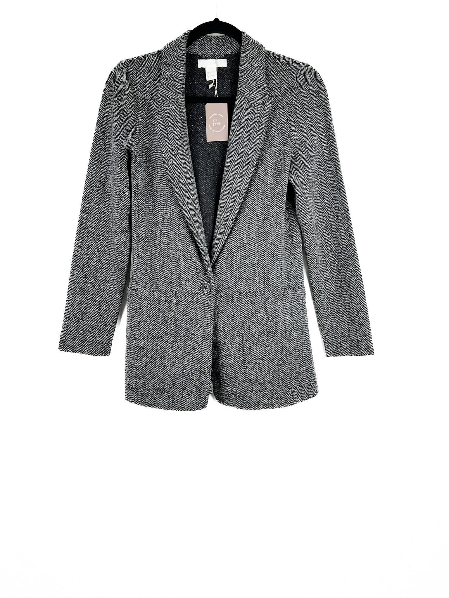 Blazer -CINZA - Tamanho -34 - H&M - Repeat -Poa (2)