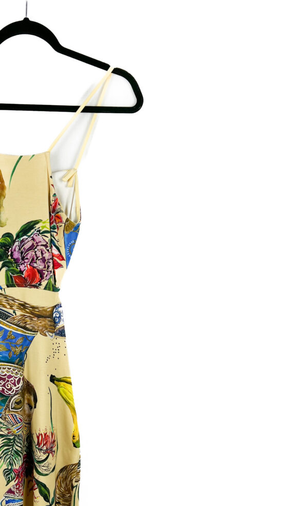Vestido -Até -Joelho- Estampado -Amarelo - Tamanho -PP - COLCCI-repeat-poa (2)