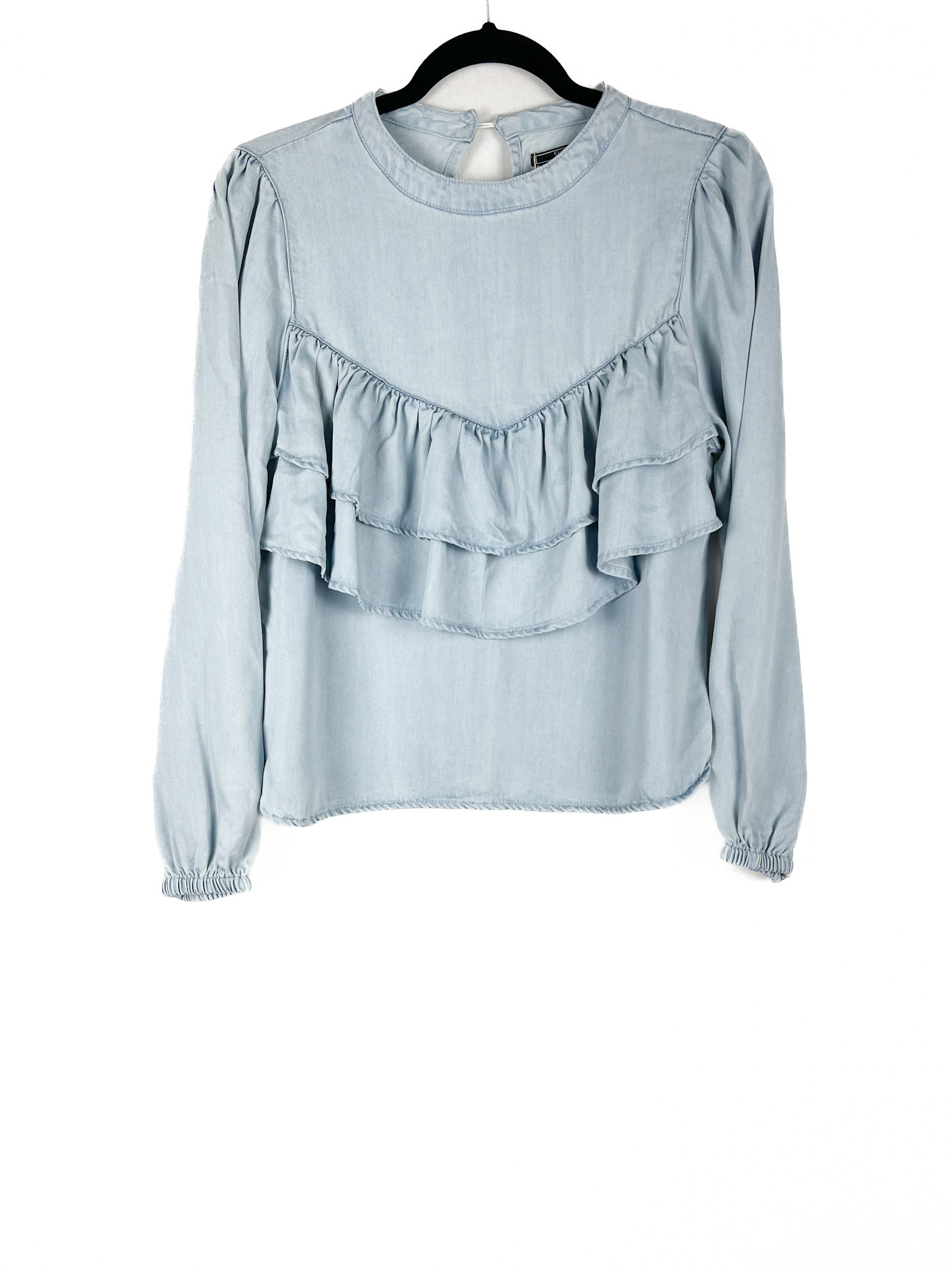 Blusa -com- Babado -AZUL -BEBE - Tamanho -36 - SHOULDER-repeat-poa (2)