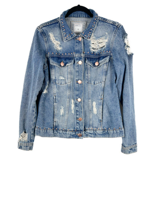 Jaqueta -Jeans -Rasgada - Tamanho -M - BLUESTEEL - Repaet -Poa (1)
