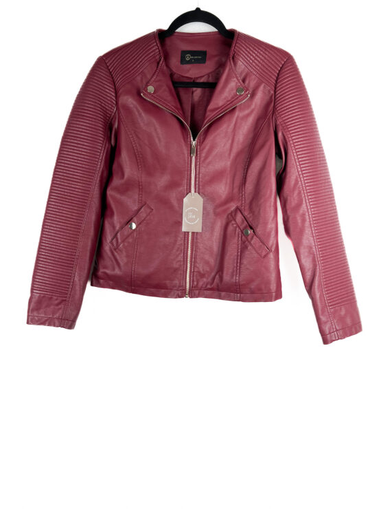 Jaqueta -Couro -Sintético -BORDO - Tamanho -P - A -COLLECTION-repeat-poa (1)