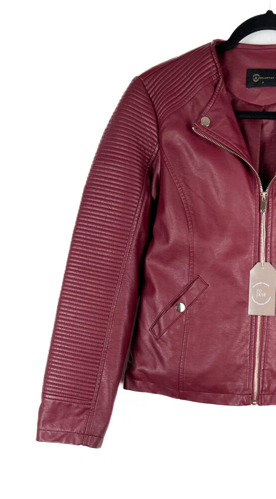 Jaqueta -Couro -Sintético -BORDO - Tamanho -P - A -COLLECTION-repeat-poa (1)