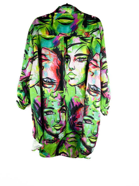 Camisa -Estampa- Rosto- COLORIDO - Tamanho -G- MADE -IN -ITALY-repeat-poa (1)