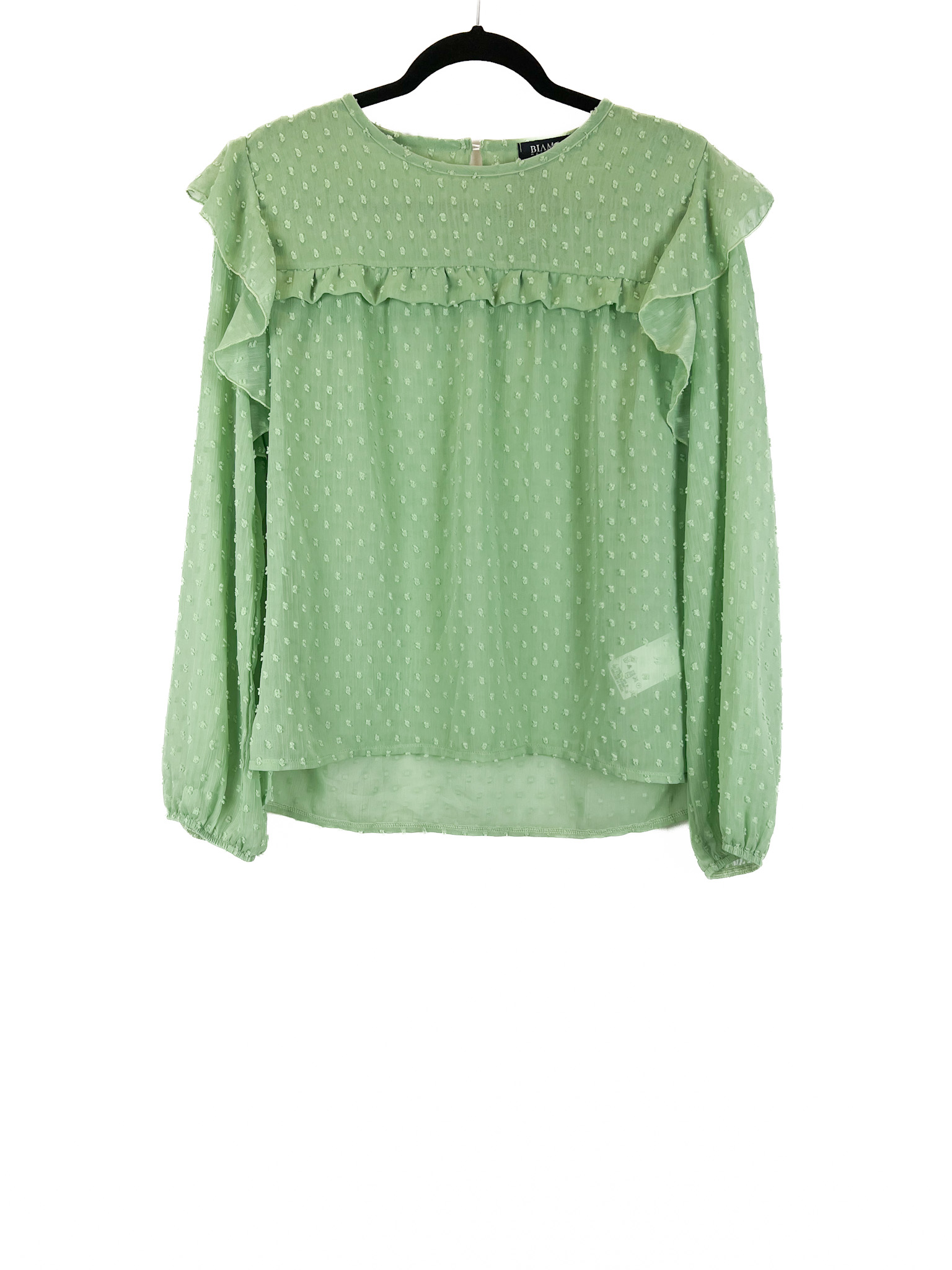 Blusa -de -Voal -com -Babados -VERDE - Tamanho -U - BIAMAR-repeat-poa (2)