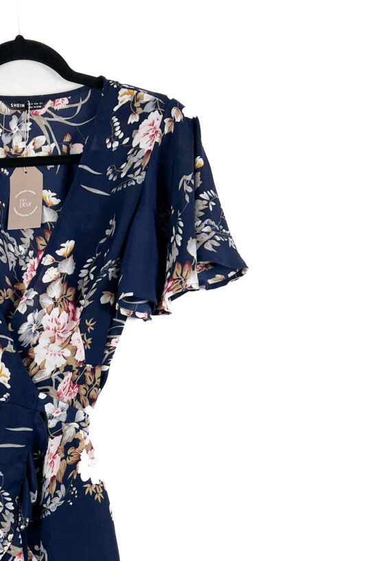 Vestido -Curto -Floral -AZUL -MARINHO - Tamanho -34 - SHEIN-repeat-poa (2)