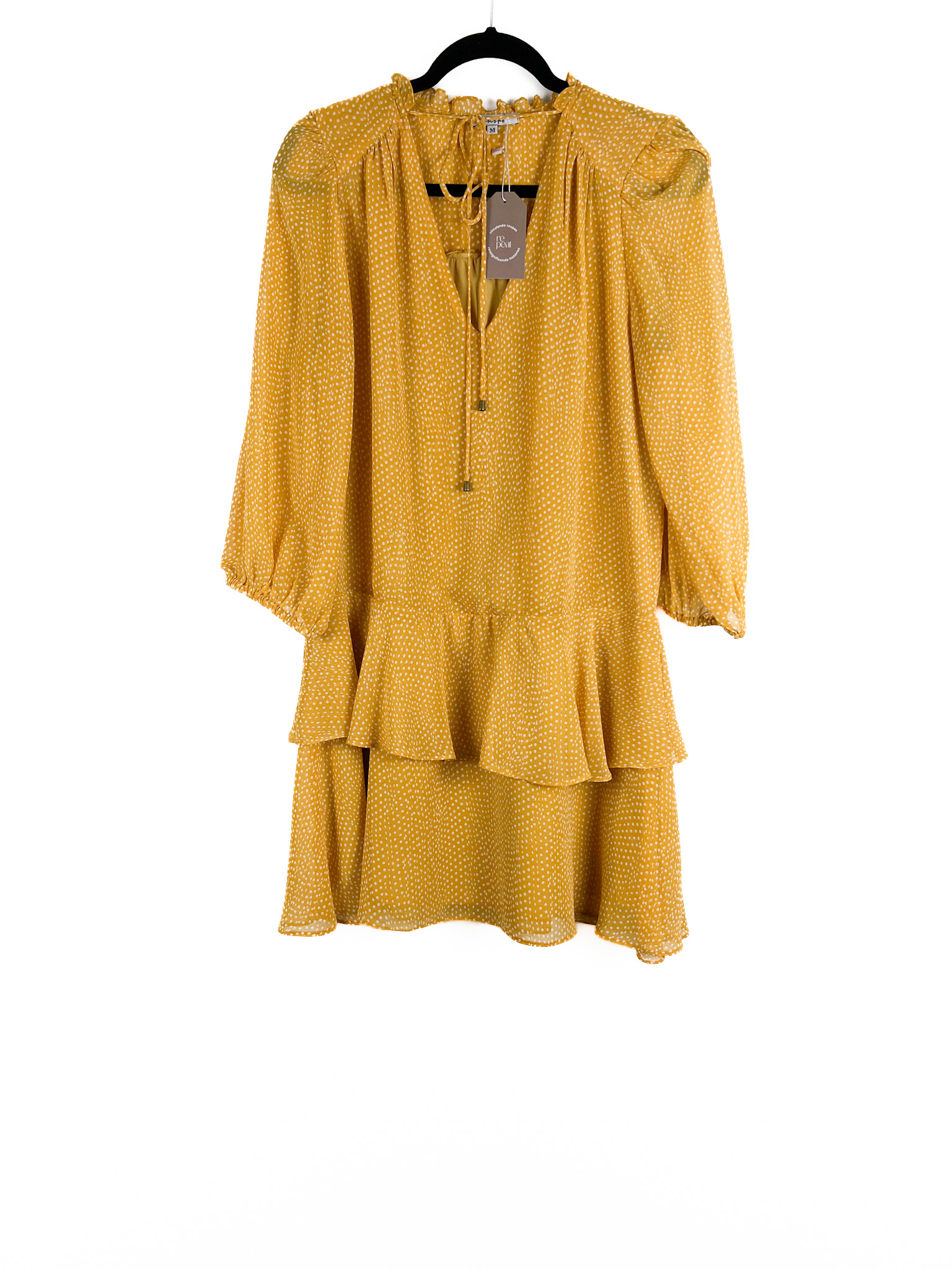 Vestido -Curto- Poá -AMARELO - Tamanho- M - INSP - Repeat -Poa (1)