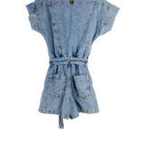 Macaquinho -Jeans - Tamanho- 38 - MORENA -ROSA - Repeat -Poa (2)
